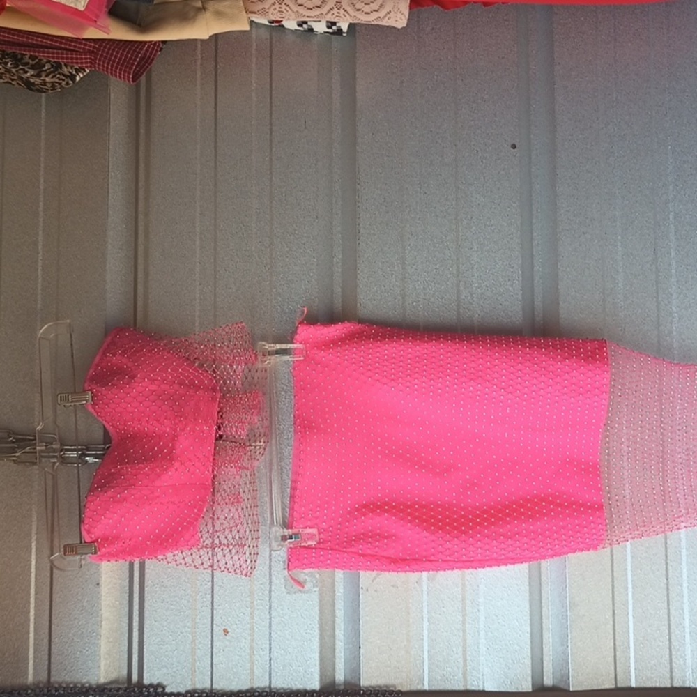 Two piece skirt and short crop top matching set